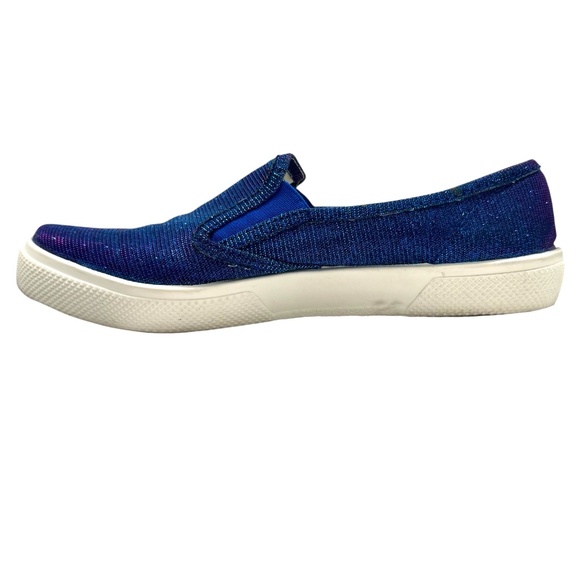TOPSHOP BLUE/PURPLE IRIDESCENT SLIP ON TRAINER SNEAKERS - Picture 11 of 16